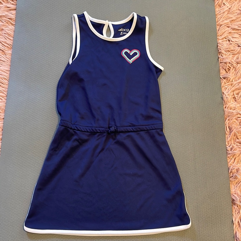 Kids tennis navy blue bcg dress size small (7)